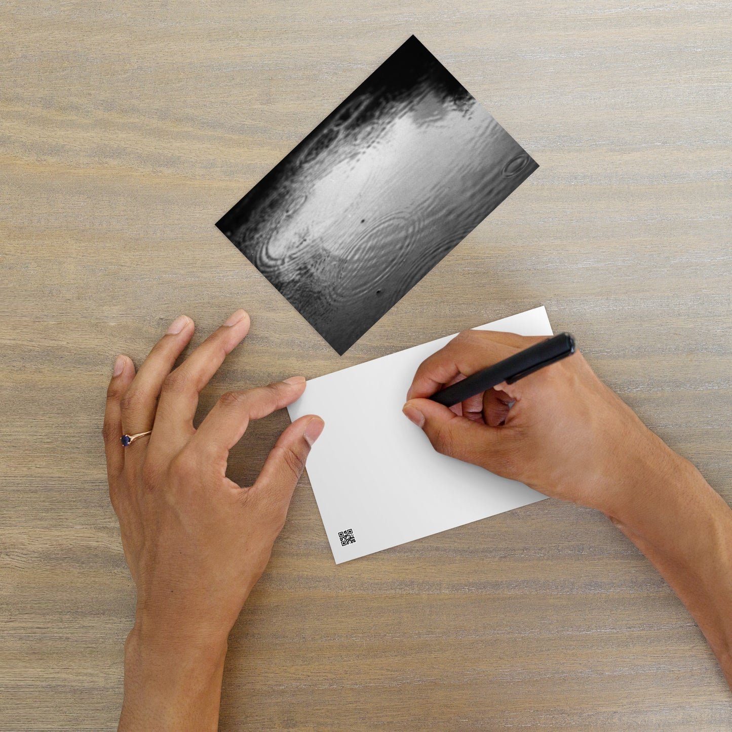 Ripples (B&W) - Postcard Front View