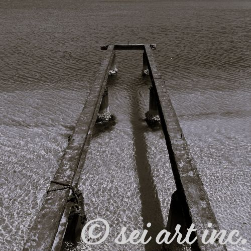 Sea and Pier (B&W)