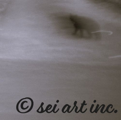 Minimalist streetwear style design featuring the 'Cat (B&W)' photo art. / 「猫（モノクロ）」のフォトアートを配した、モードストリート系デザイン。