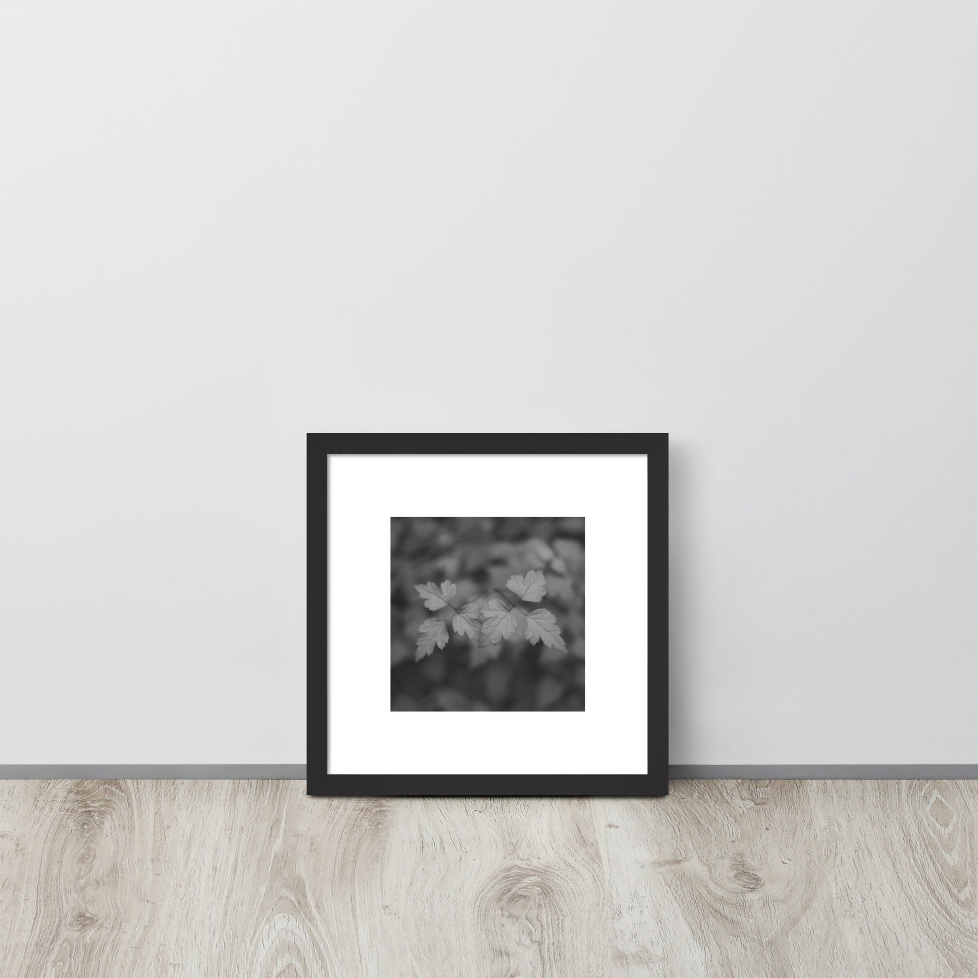 【Black Frame】
Minimalist mode style framed matte paper poster with a 'plants' black and white botanical art print and a black frame / モードストリート系フレーム付きポスター（ブラックフレーム）、「植物」のモノクロアートプリント（インテリアポスター）
