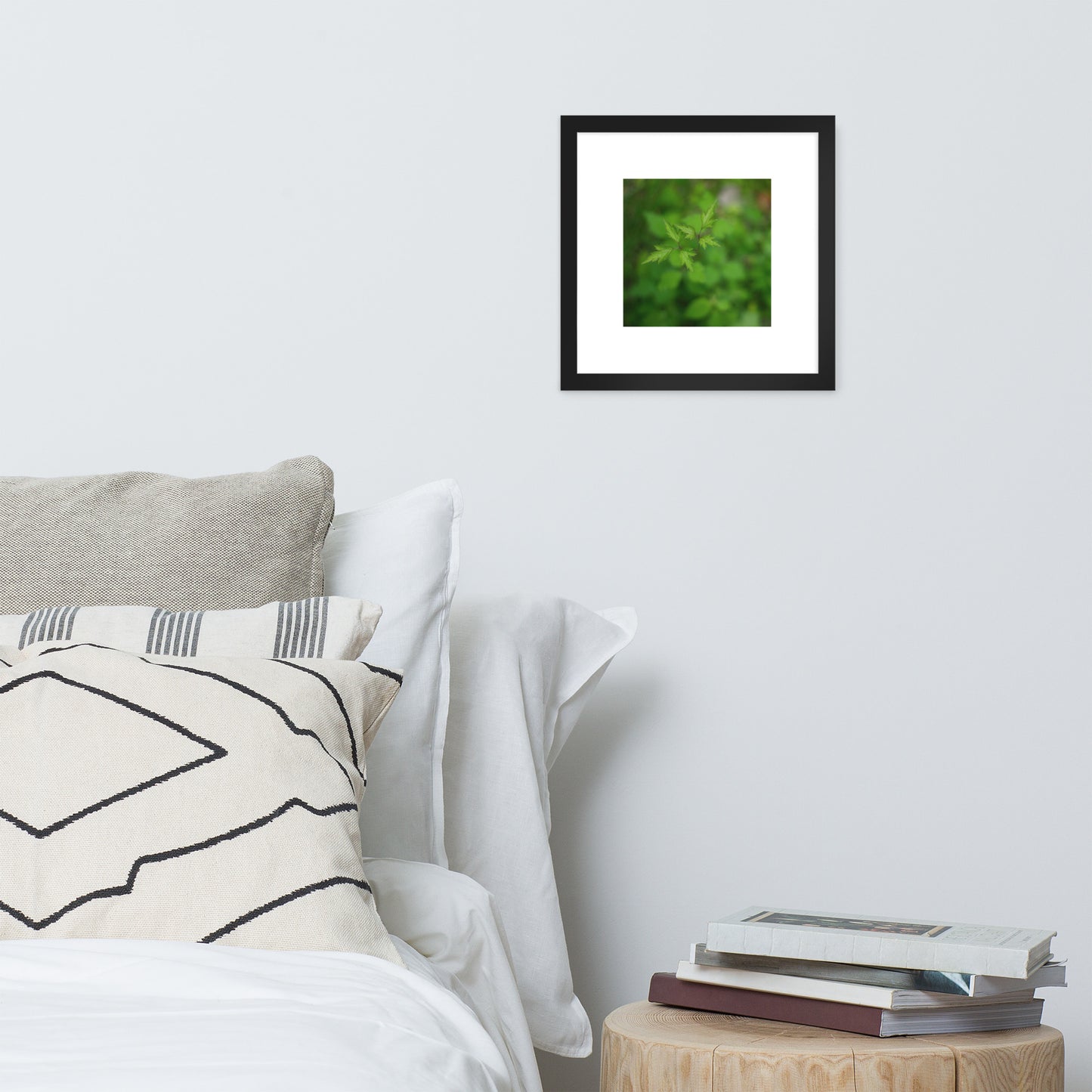 Botanical Plant Art – Framed Matte Poster, Black Frame, Front View
