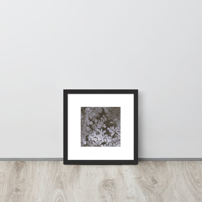 Matsukazesou Botanical B&W Art – Framed Matte Paper Poster, Black Frame, Front View