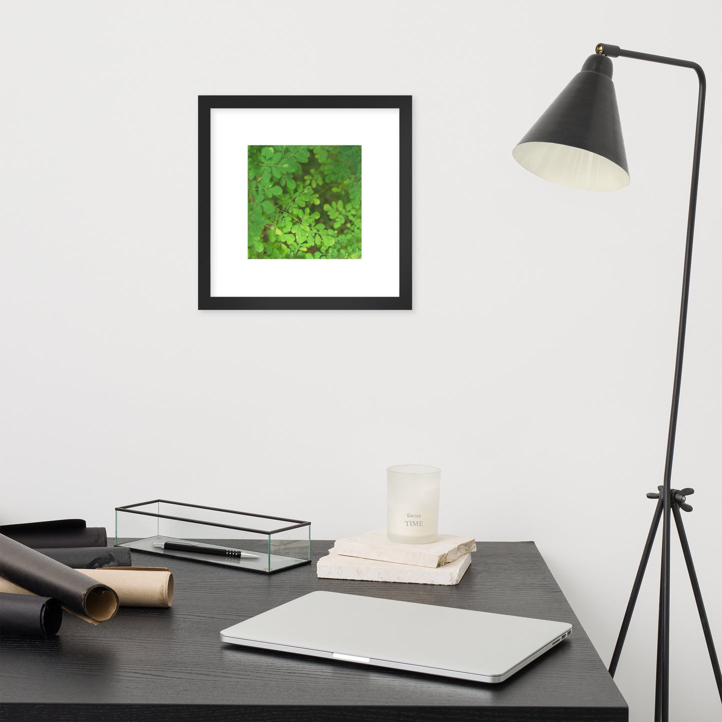 Matsukazesou Botanical Art – Framed Matte Paper Poster, Black Frame, Front View