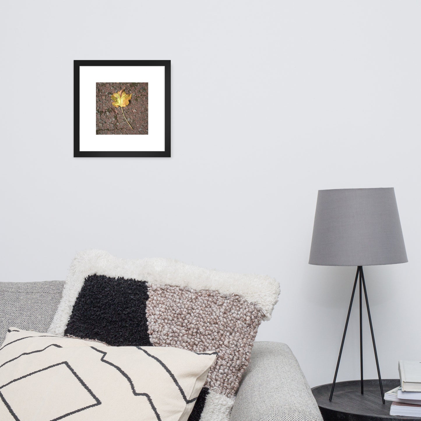 Maple Leaf Botanical Art – Framed Matte Paper Poster, Black Frame, Front View