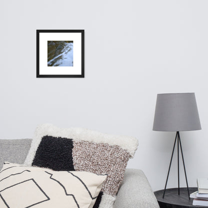 River Surface Botanical Art – Framed Matte Paper Poster, Black Frame, Front View