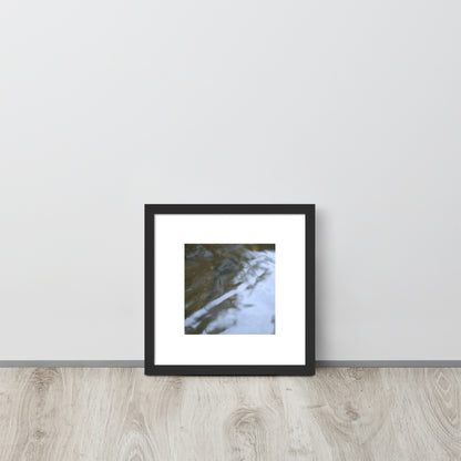 River Surface Botanical Art – Framed Matte Paper Poster, Black Frame, Front View