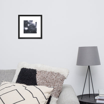 Maple Abstraction Botanical B&W Art – Framed Matte Paper Poster, Black Frame, Front View