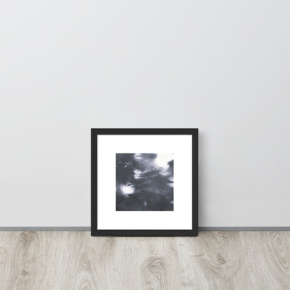 Maple Abstraction Botanical B&W Art – Framed Matte Paper Poster, Black Frame, Front View