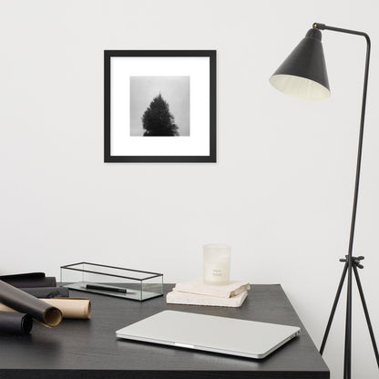 Fog and Trees (B&W) - Framed Matte Paper Poster, Black, Front View
