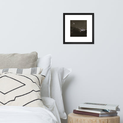 Light Rays through Clouds (B&W) - Framed Matte Paper Poster, Black, Front View