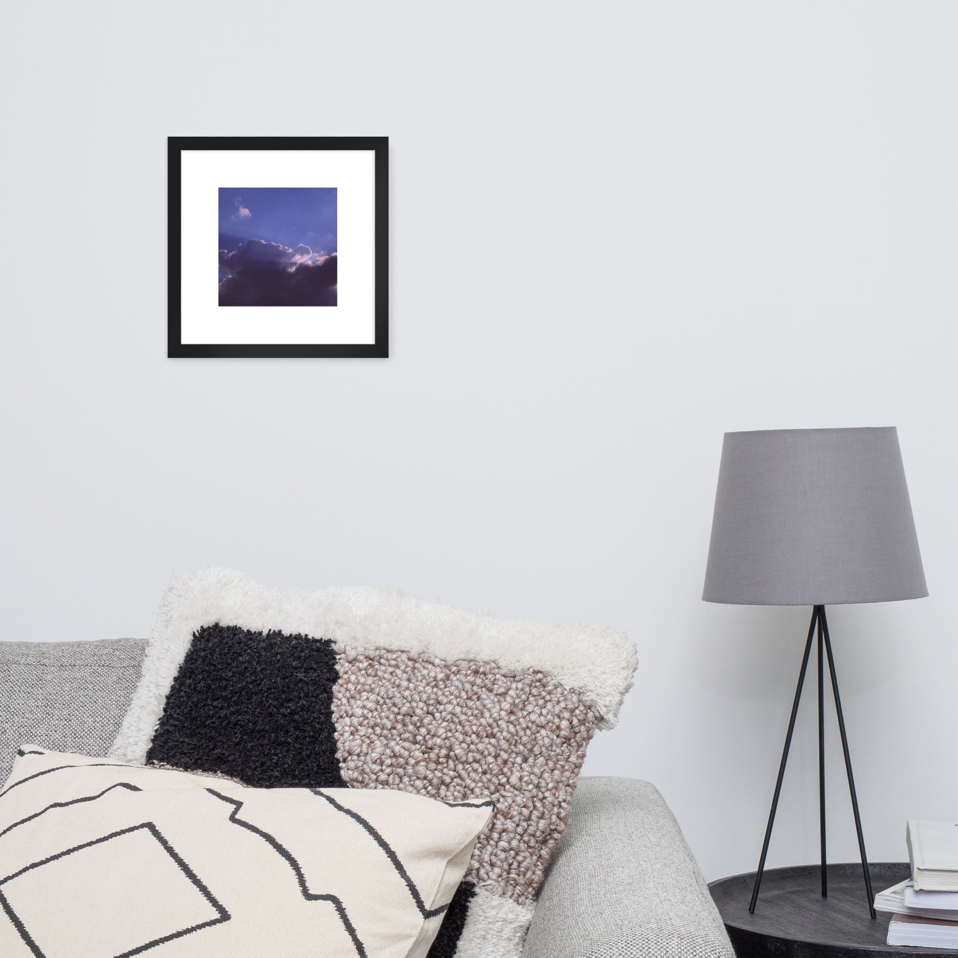 Clouds, Light, Sky - Framed Matte Paper Poster, Black, Front View