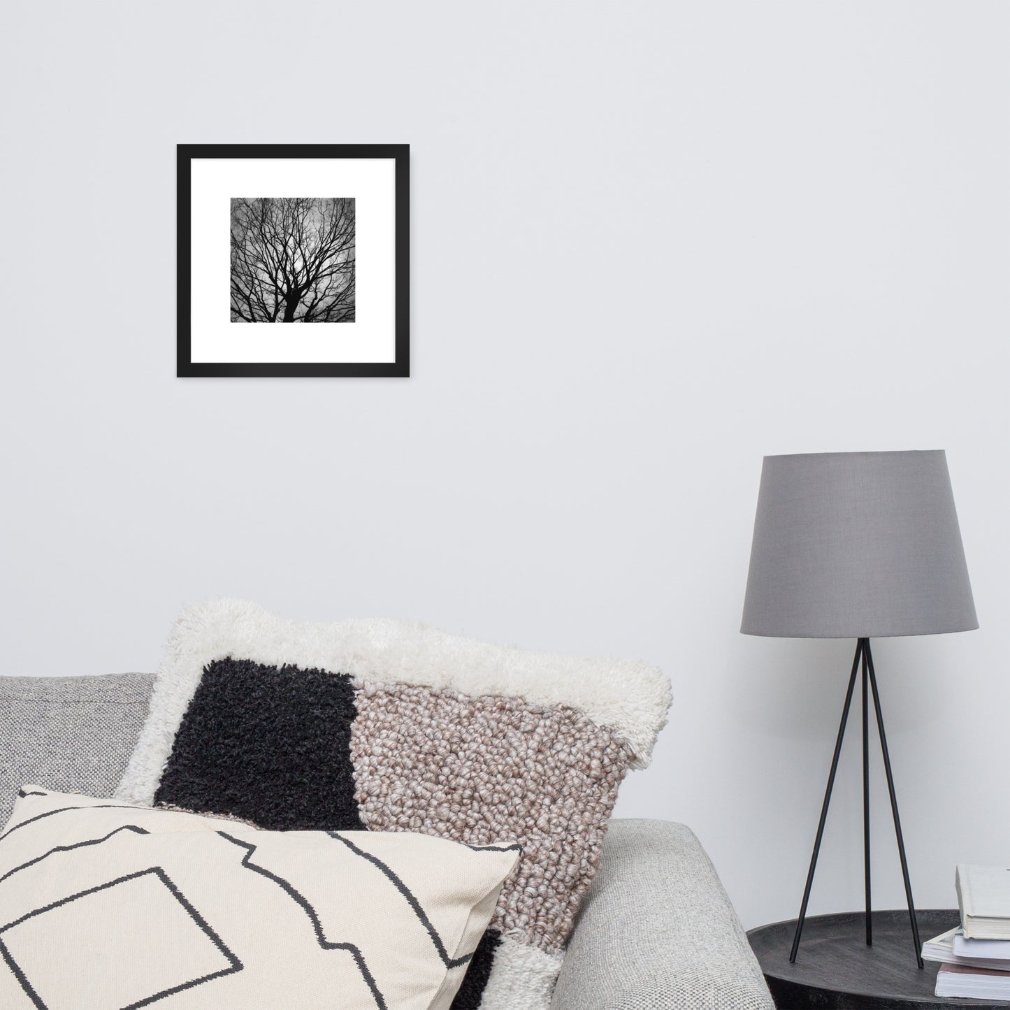 Tree B and W Framed Matte Paper Poster Black