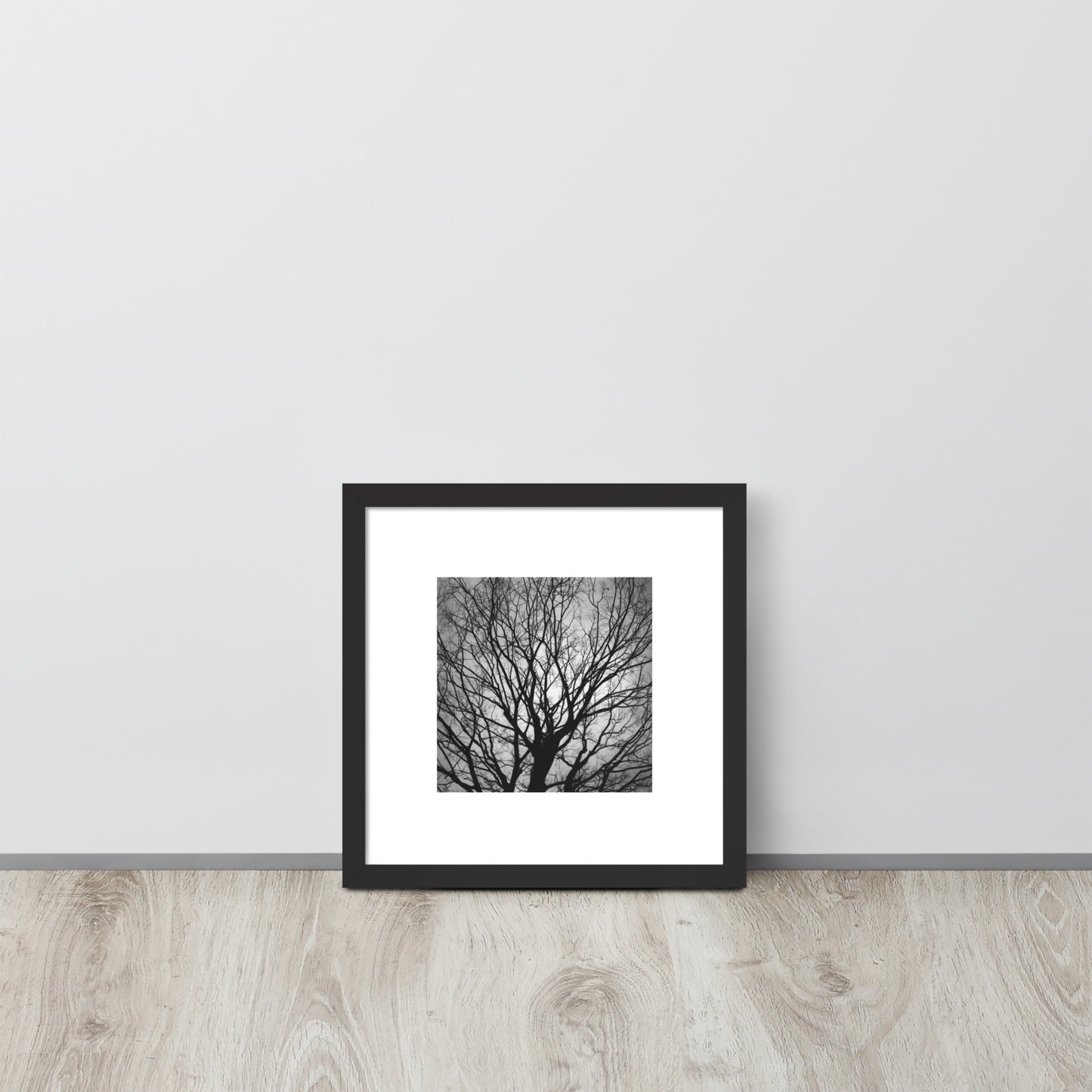 Tree B and W Framed Matte Paper Poster Black