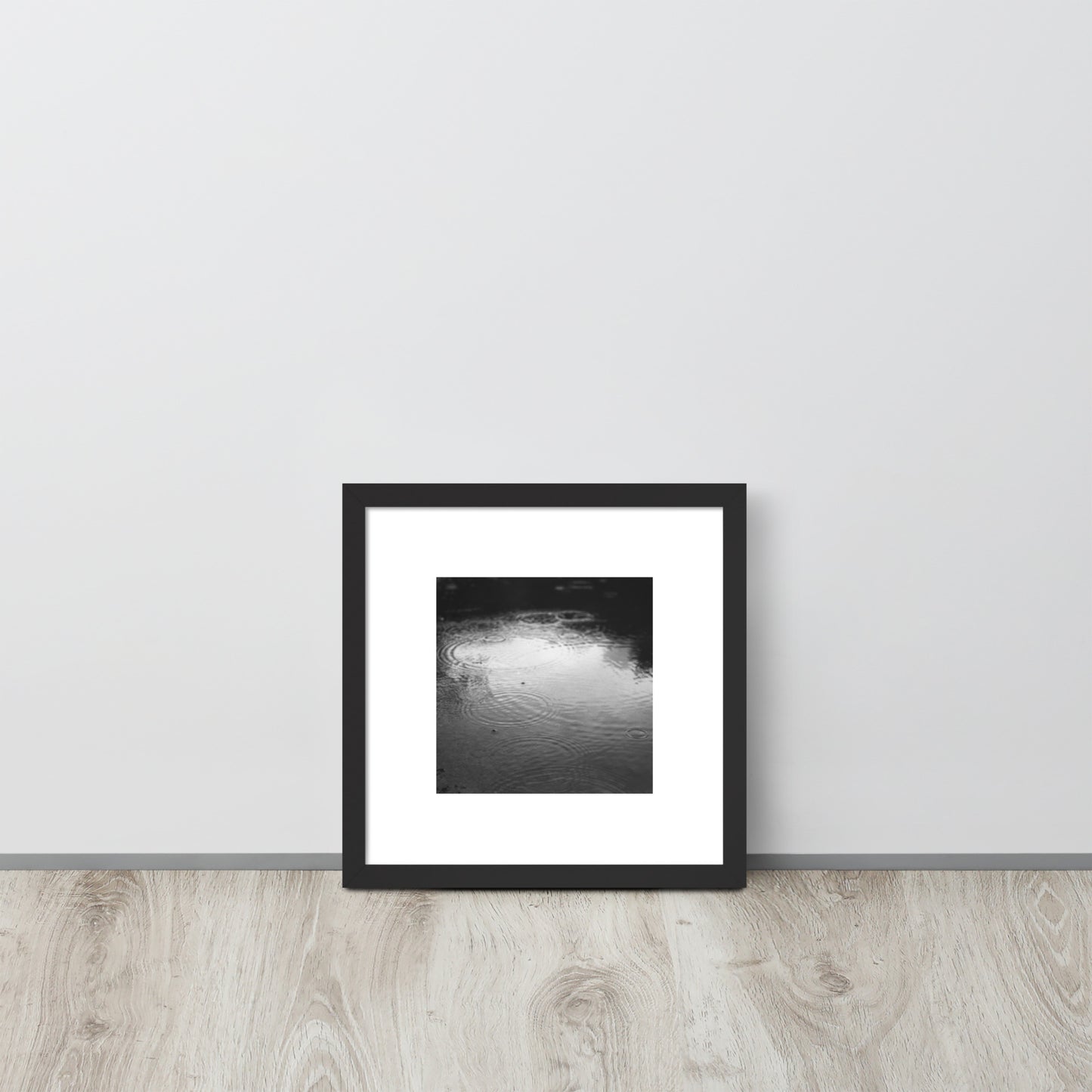 Ripples (B&W) - Framed Matte Paper Poster Black