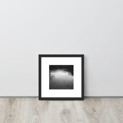 Ripples (B&W) - Framed Matte Paper Poster Black