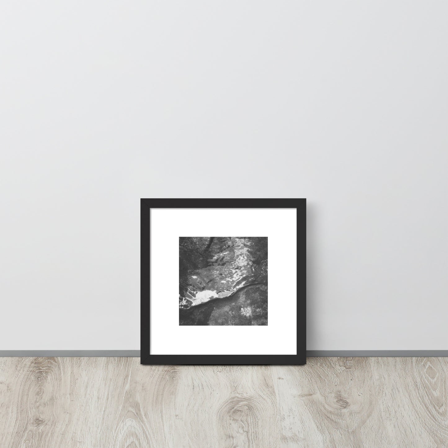 Drifted Leaf (B&W) - Framed Matte Paper Poster Black