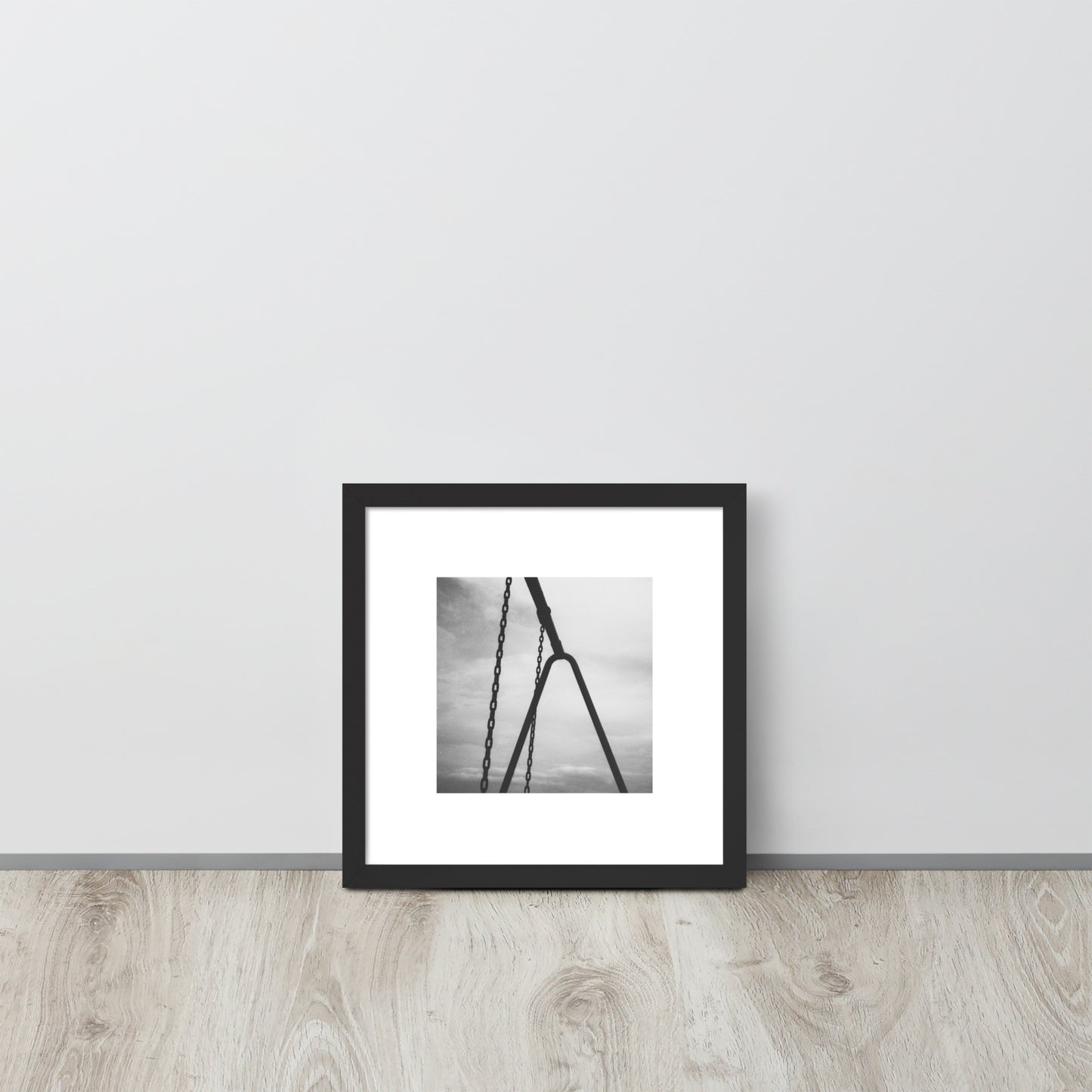 Swing (B&W) Framed Matte Paper Poster, black frame