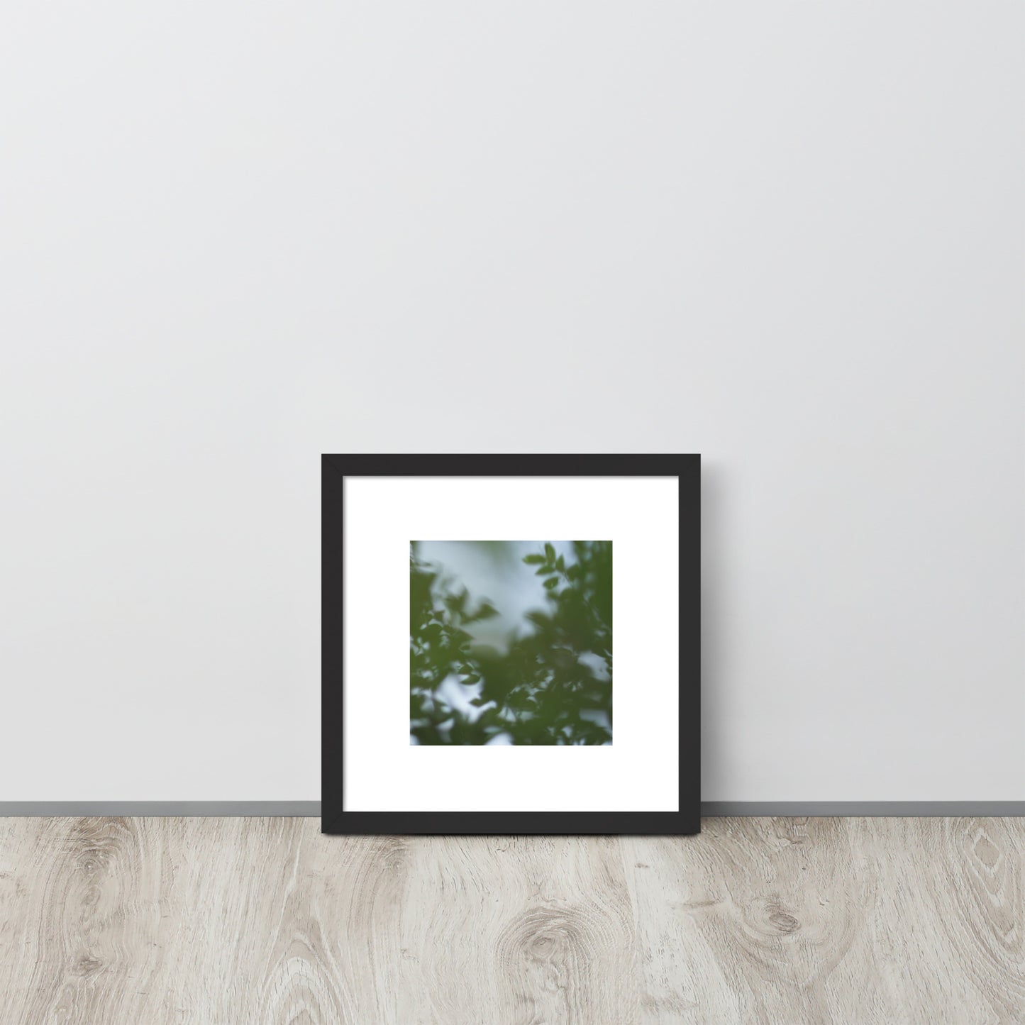 Minimalist streetwear style framed wall art in matte black, featuring a 'Tree Branches' botanical photograph. / Tree Branches 額装ポスター（ブラックフレーム）：モノクロームな枝が際立つ、モードストリート系ミニマリスト・インテリアアート。