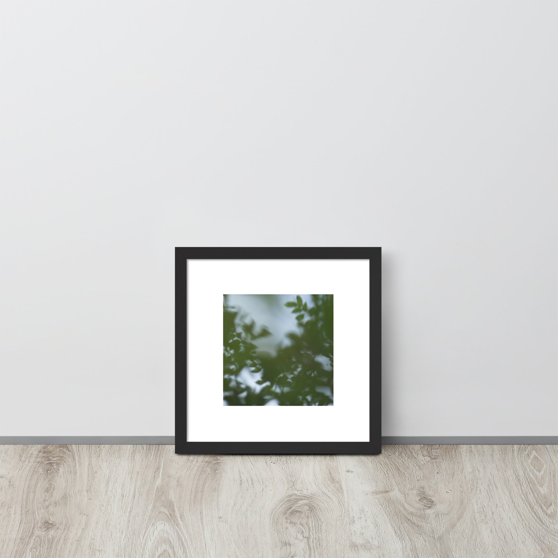 Minimalist streetwear style framed wall art in matte black, featuring a 'Tree Branches' botanical photograph. / Tree Branches 額装ポスター（ブラックフレーム）：モノクロームな枝が際立つ、モードストリート系ミニマリスト・インテリアアート。