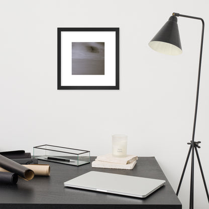Minimalist streetwear style framed matte paper poster in black frame featuring the 'Cat (B&W)' photo art. / モードストリート系フレーム付きマットペーパーポスター（ブラックフレーム）：「猫（モノクロ）」のフォトアートを配したデザイン。