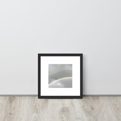 Minimalist art framed matte paper poster in black frame featuring the 'Double Rainbow' photo art. / フレーム付きマットペーパーポスター（ブラックフレーム）：「ダブルレインボー」のフォトアートを配したミニマリストデザイン。
