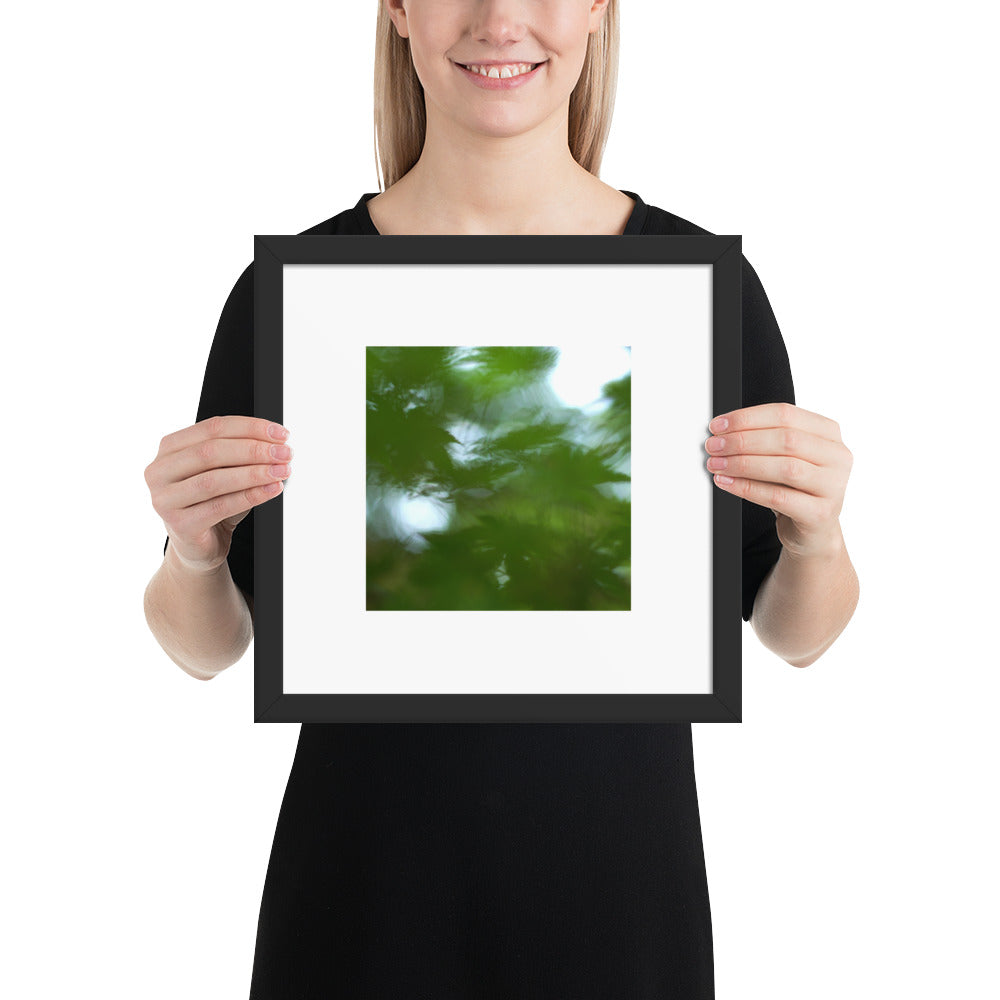 Maple Abstraction Botanical Art – Framed Matte Paper Poster, Black Frame, Front View