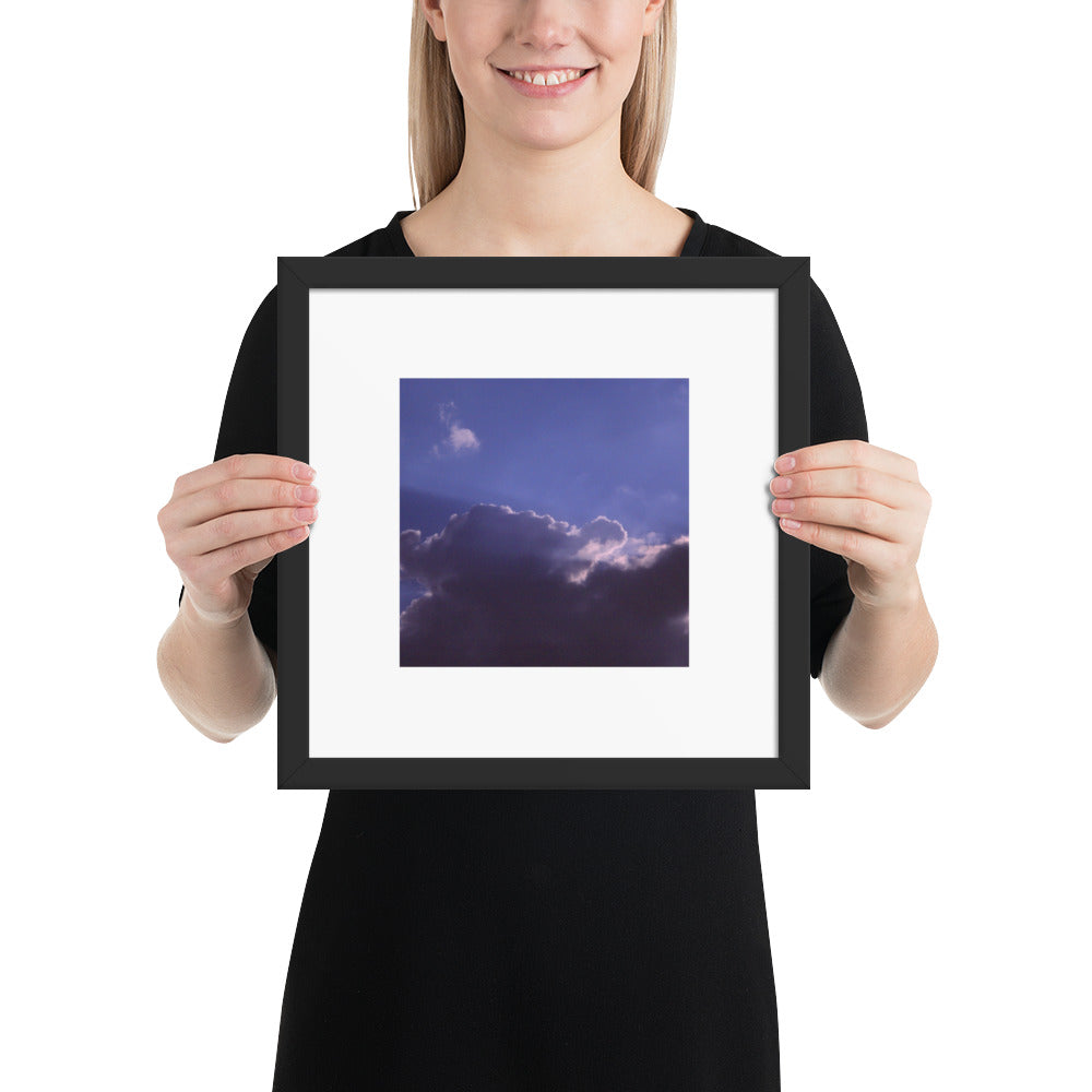 Clouds, Light, Sky - Framed Matte Paper Poster, Black, Front View