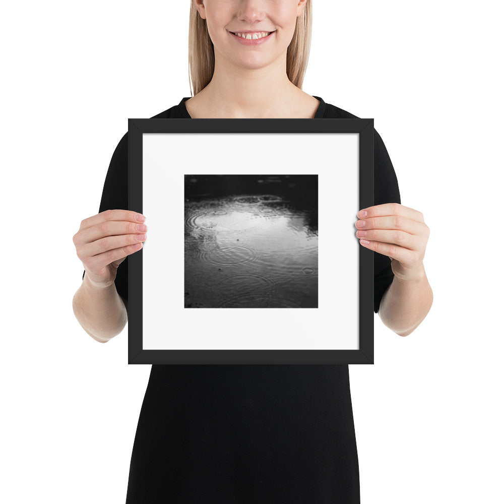 Ripples (B&W) - Framed Matte Paper Poster Black