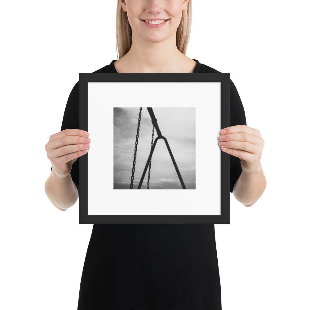 Swing (B&W) Framed Matte Paper Poster, black frame