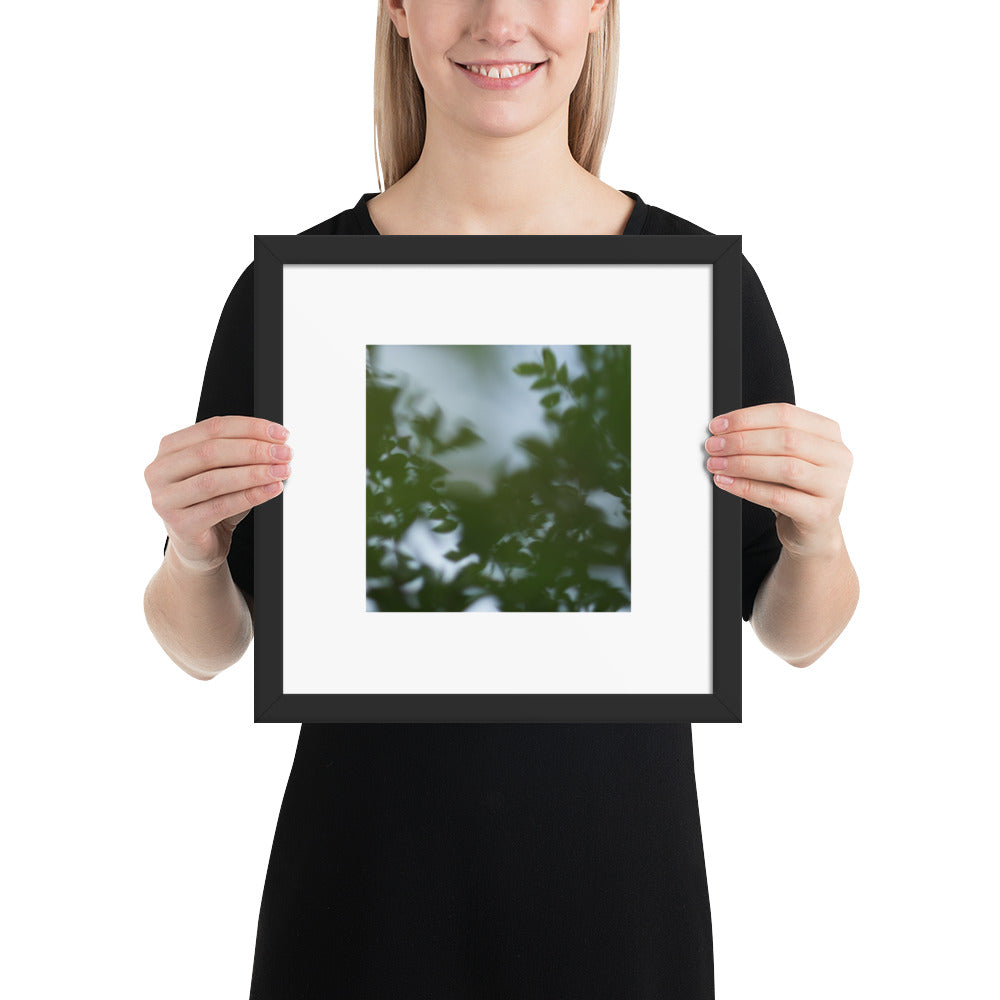 Minimalist streetwear style framed wall art in matte black, featuring a 'Tree Branches' botanical photograph. / Tree Branches 額装ポスター（ブラックフレーム）：モノクロームな枝が際立つ、モードストリート系ミニマリスト・インテリアアート。