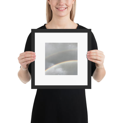 Minimalist art framed matte paper poster in black frame featuring the 'Double Rainbow' photo art. / フレーム付きマットペーパーポスター（ブラックフレーム）：「ダブルレインボー」のフォトアートを配したミニマリストデザイン。