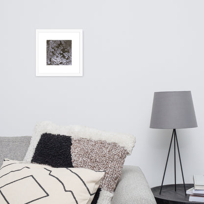 Matsukazesou Botanical B&W Art – Framed Matte Paper Poster, White Frame, Front View