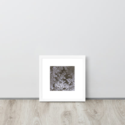 Matsukazesou Botanical B&W Art – Framed Matte Paper Poster, White Frame, Front View