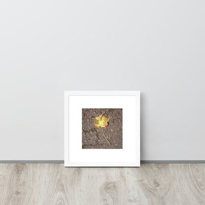 Maple Leaf Botanical Art – Framed Matte Paper Poster, White Frame, Front View