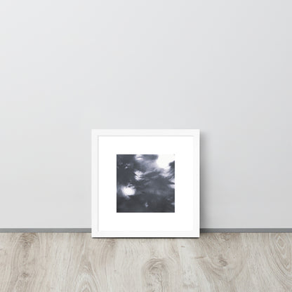 Maple Abstraction Botanical B&W Art – Framed Matte Paper Poster, White Frame, Front View