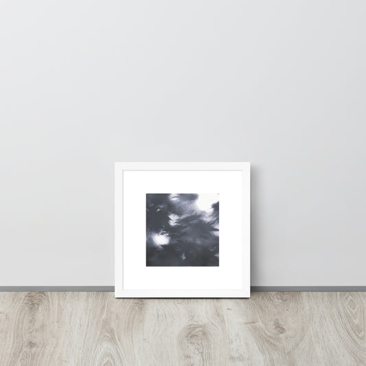 Maple Abstraction Botanical B&W Art – Framed Matte Paper Poster, White Frame, Front View