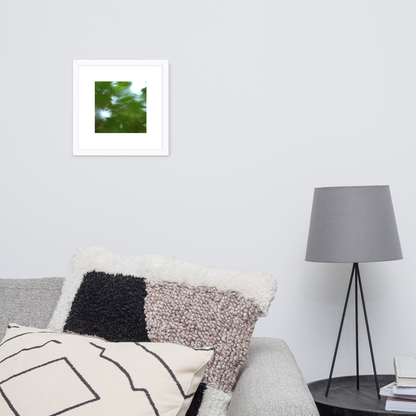 Maple Abstraction Botanical Art – Framed Matte Paper Poster, White Frame, Front View