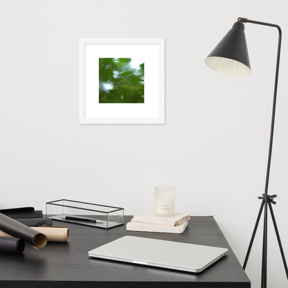 Maple Abstraction Botanical Art – Framed Matte Paper Poster, White Frame, Front View
