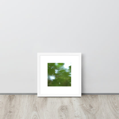 Maple Abstraction Botanical Art – Framed Matte Paper Poster, White Frame, Front View