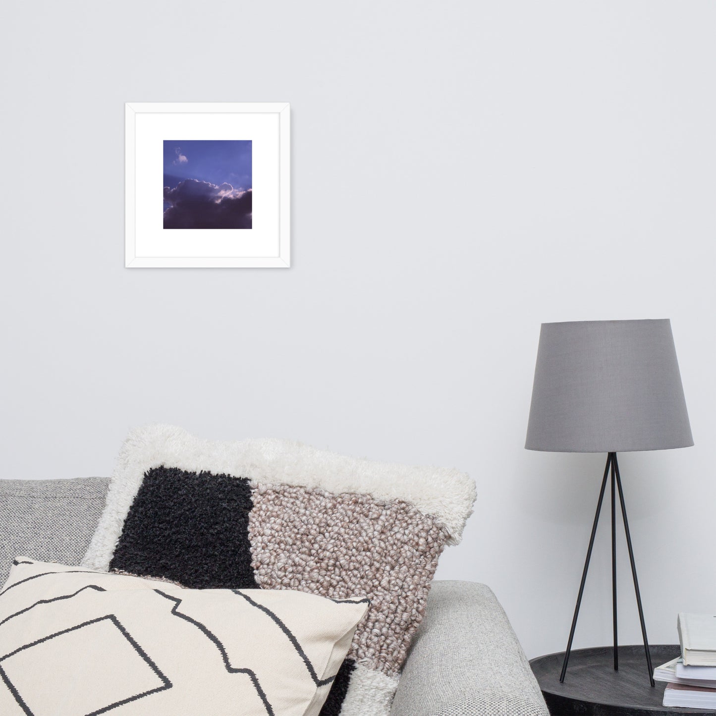 Clouds, Light, Sky - Framed Matte Paper Poster, White, Front View