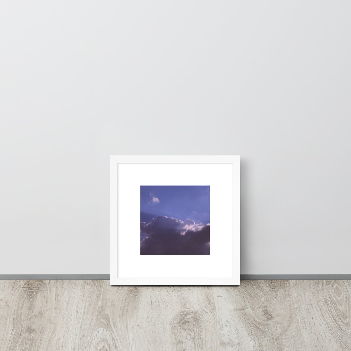 Clouds, Light, Sky - Framed Matte Paper Poster, White, Front View