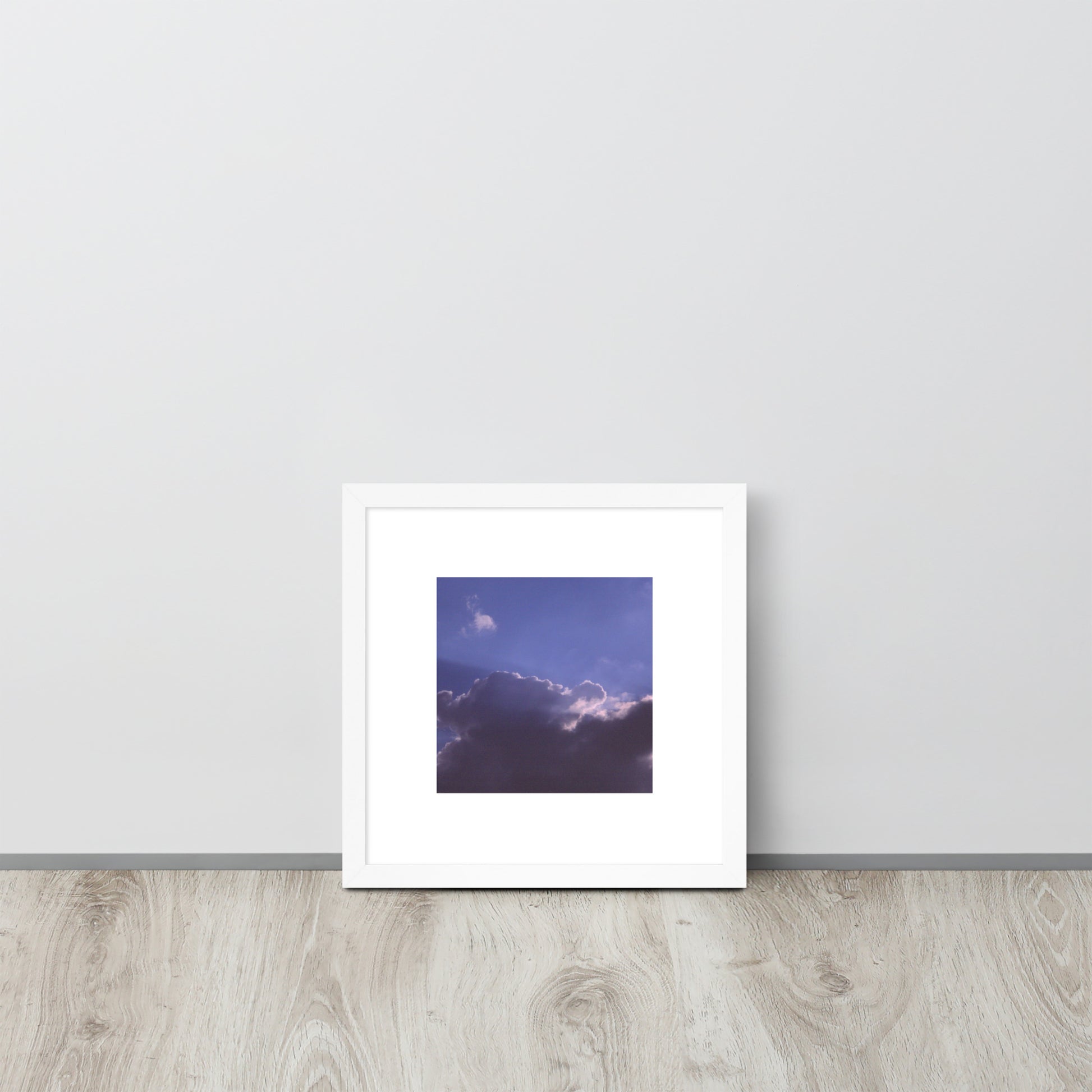 Clouds, Light, Sky - Framed Matte Paper Poster, White, Front View