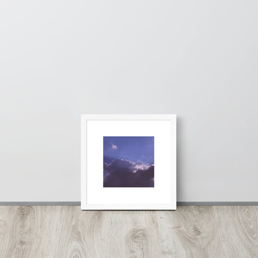 Clouds, Light, Sky - Framed Matte Paper Poster, White, Front View