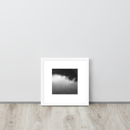 Ripples in Puddle B and W Framed Matte Paper Poster White