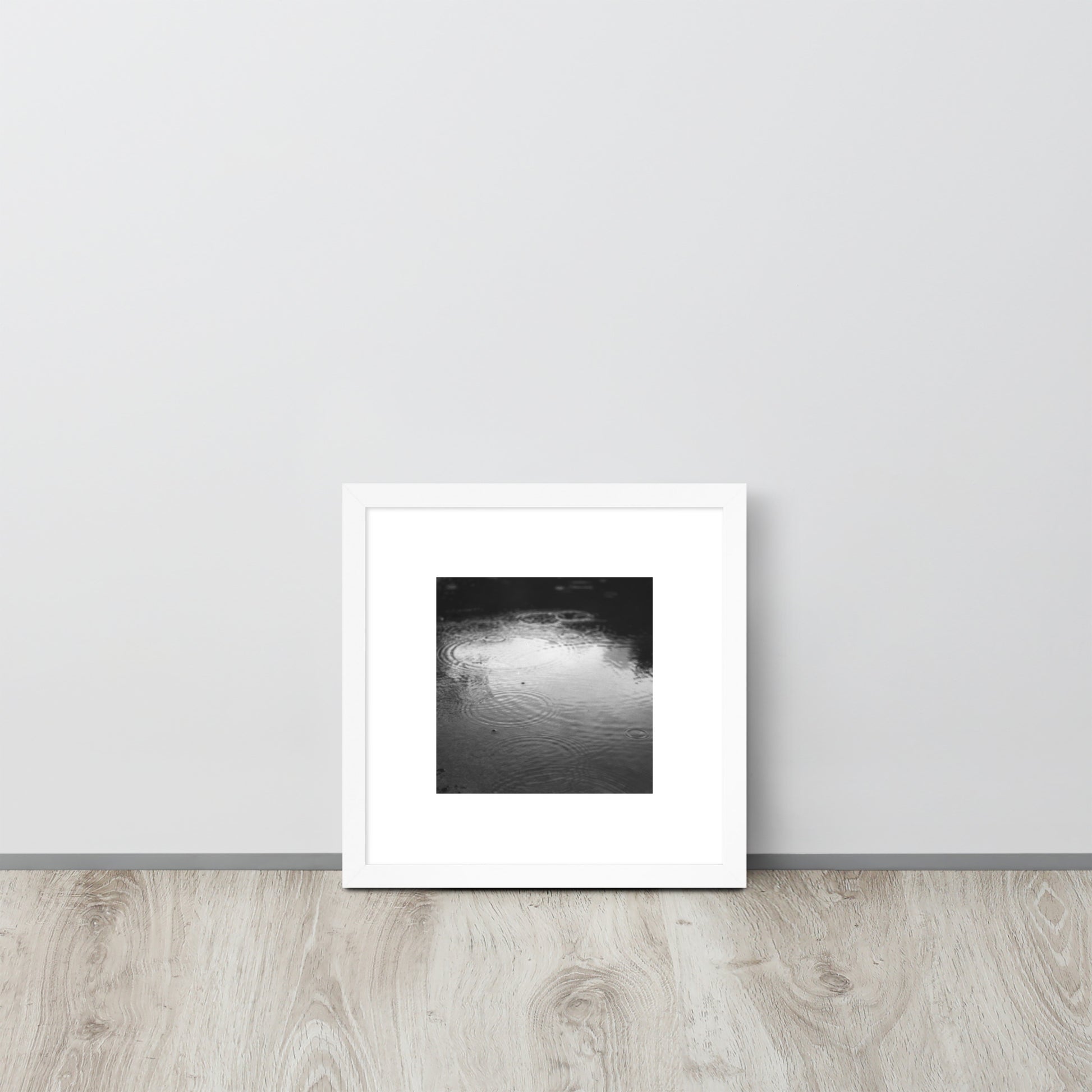 Ripples (B&W) - Framed Matte Paper Poster White
