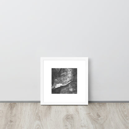Drifted Leaf (B&W) - Framed Matte Paper Poster White