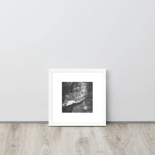 Drifted Leaf (B&W) - Framed Matte Paper Poster White