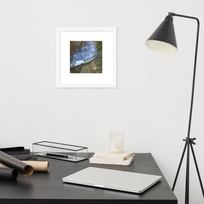 Drifted Leaf - Framed Matte Paper Poster White