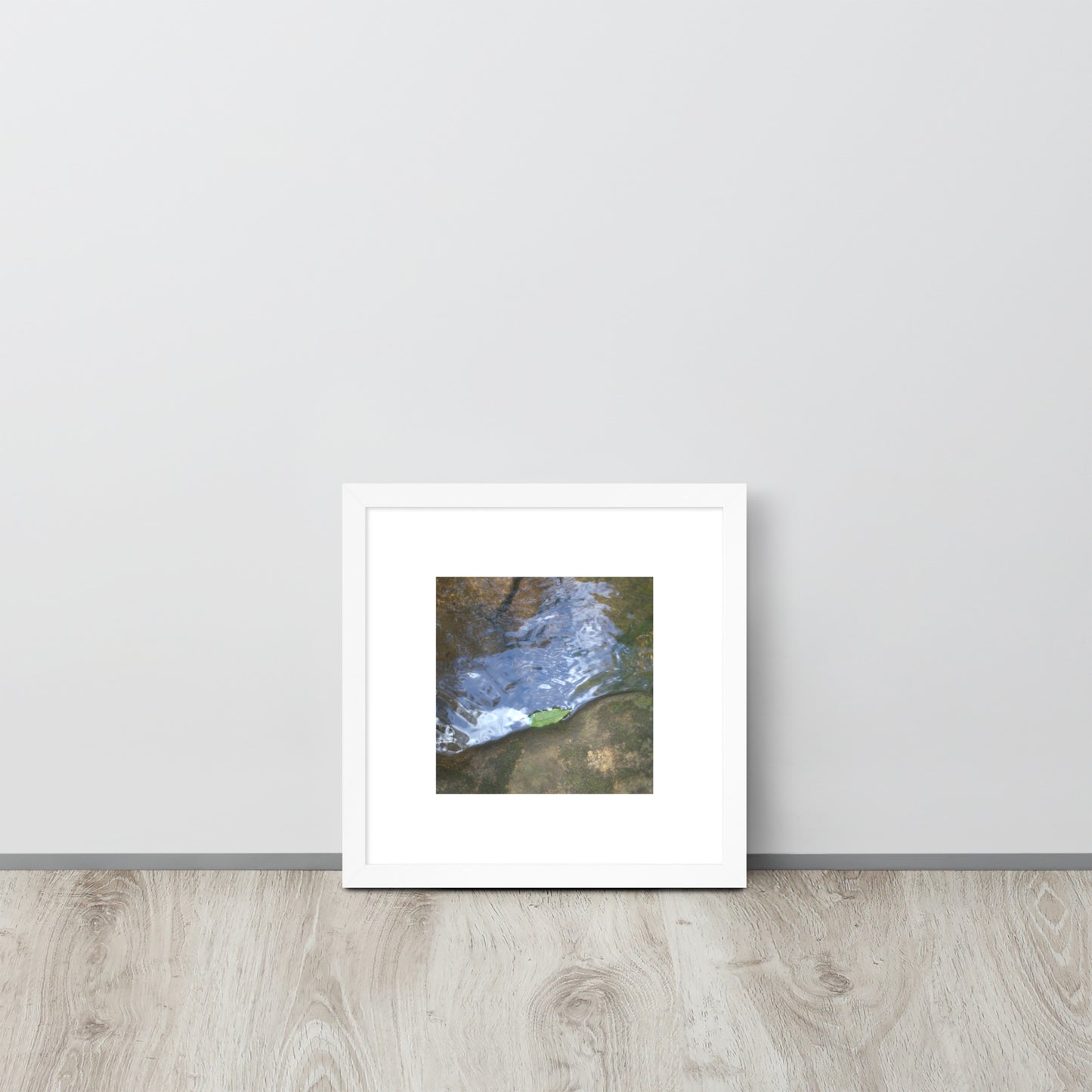 Drifted Leaf - Framed Matte Paper Poster White