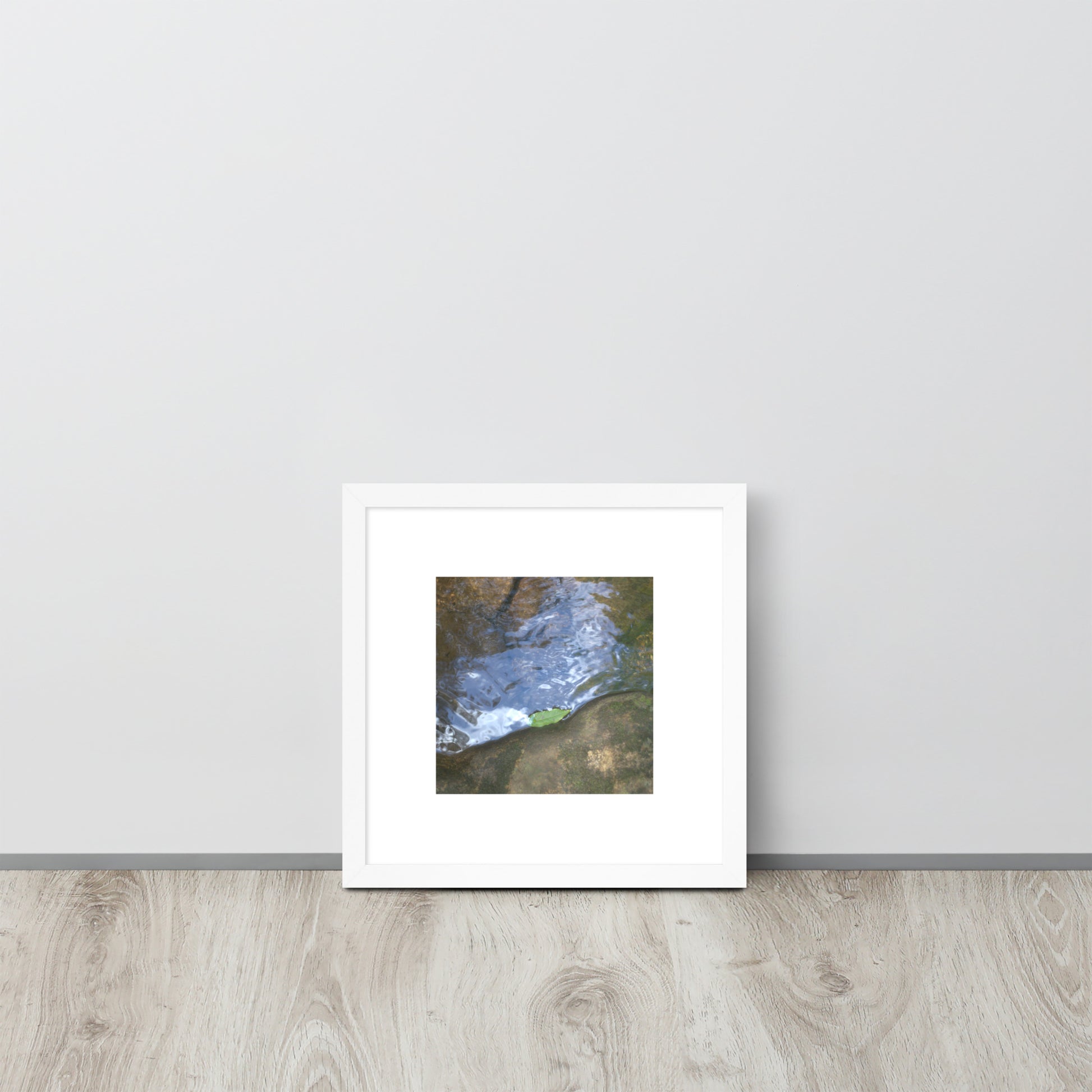 Drifted Leaf - Framed Matte Paper Poster White